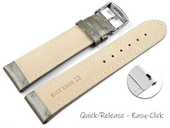 Quick Release Watch Strap Genuine Leather smooth dark gray 18mm 20mm 22mm 24mm 26mm