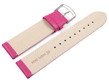 Watch Strap Genuine Italy Leather Soft Padded Raspberry 12-28 mm