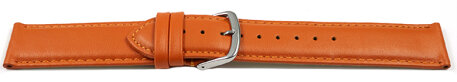 Watch Strap Genuine Italy Leather Soft Padded orange 18mm Steel