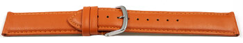 Watch Strap Genuine Italy Leather Soft Padded orange 18mm Steel