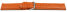 Watch Strap Genuine Italy Leather Soft Padded orange 18mm Steel