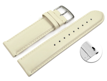 Quick release Watch band genuine leather smooth Cream