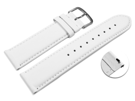 Quick release Watch band genuine leather smooth white