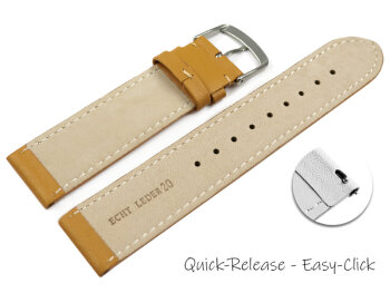 Quick release Watch band genuine leather smooth Nature