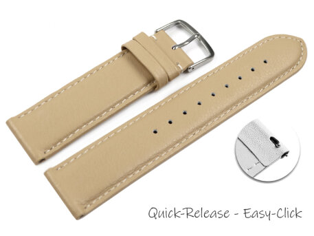 Quick release Watch band genuine leather smooth Vanilla