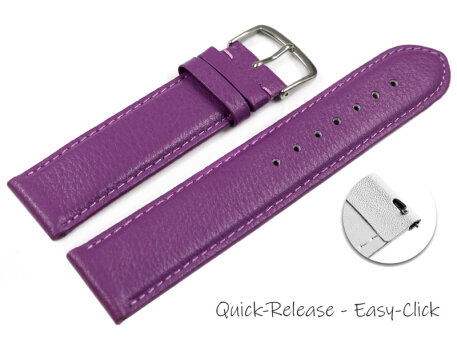 Quick release Watch band genuine leather smooth Dahlia