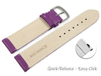 Quick release Watch band genuine leather smooth Dahlia