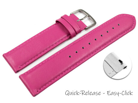 Quick release Watch band genuine leather smooth Raspberry