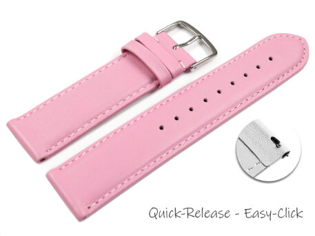Quick release Watch band genuine leather smooth rose