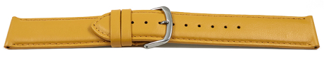 Quick release Watch band genuine leather smooth Mustard