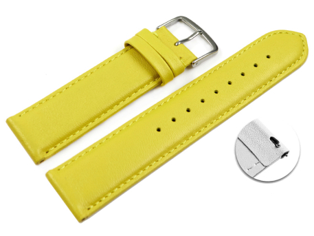 Quick release Watch band genuine leather smooth yellow