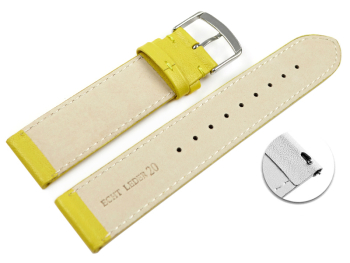 Quick release Watch band genuine leather smooth yellow