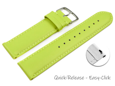 Quick release Watch band genuine leather smooth Limette