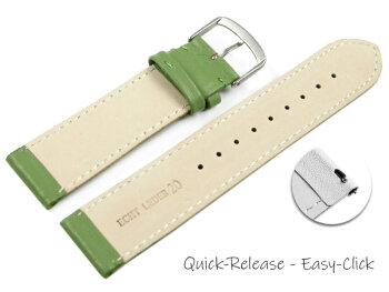 Quick release Watch band genuine leather smooth Apple green