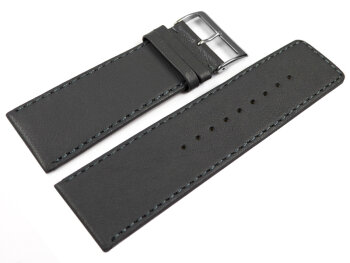 Watch strap genuine leather dark gray 30mm