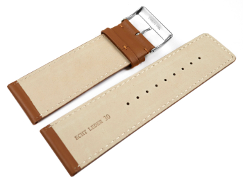 Watch strap genuine leather light brown 30mm