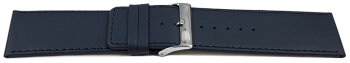 Watch strap genuine leather dark blue 30mm