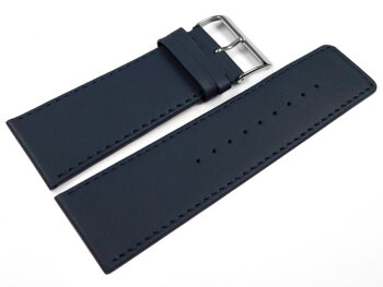 Watch strap genuine leather dark blue 30mm