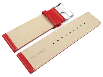 Watch strap genuine leather red 30mm