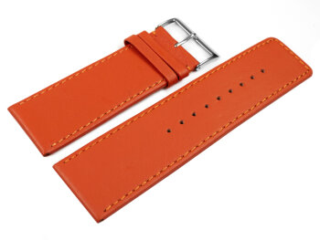 Watch strap genuine leather orange 30mm