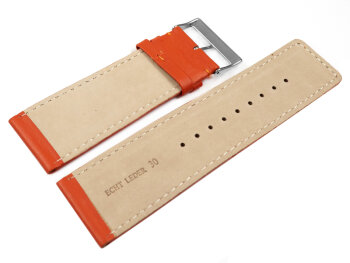Watch strap genuine leather orange 30mm