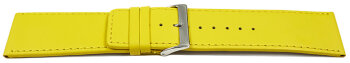 Watch strap genuine leather yellow 30mm