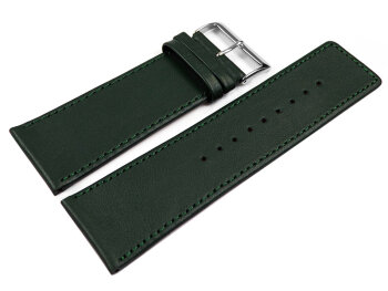 Watch strap genuine leather dark green 30mm