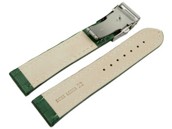 Watch Strap Deployment clasp leather Croco stamp green 18mm 20mm 22mm 24mm 26mm