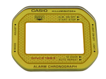 Genuine Casio Watch Glass for DW-5035E-7 Replacement crystal with gold-colored rim