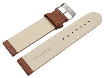 Watch strap soft leather grained light brown 12mm 14mm 16mm 18mm 20mm 22mm