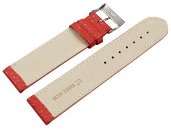 Watch strap soft leather grained red 12mm 14mm 16mm 18mm 20mm 22mm