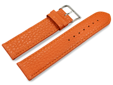 Watch strap soft leather grained orange 12mm 14mm 16mm...