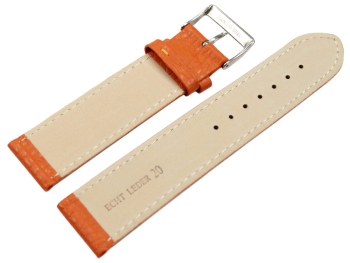 Watch strap soft leather grained orange 12mm 14mm 16mm 18mm 20mm 22mm