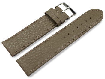 Watch strap soft leather grained taupe 18mm Steel