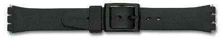 Watch band - rubber - for Swatch - black - 12mm