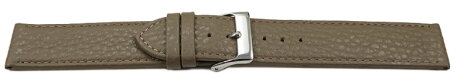 XL Watch strap soft leather grained taupe 12mm 14mm 16mm 18mm 20mm 22mm