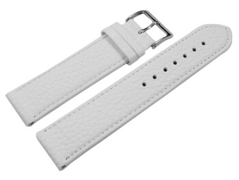 XL Watch strap soft leather grained white 12mm 14mm 16mm 18mm 20mm 22mm