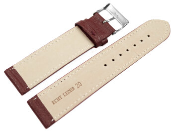XL Watch strap soft leather grained bordeaux 12mm 14mm 16mm 18mm 20mm 22mm