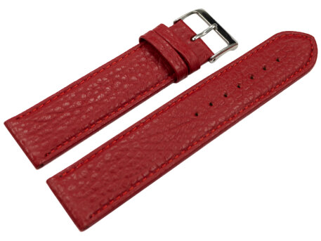 XL Watch strap soft leather grained dark red 12mm 14mm...