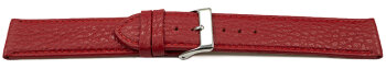 XL Watch strap soft leather grained dark red 12mm 14mm...