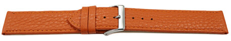 XL Watch strap soft leather grained orange 12mm 14mm 16mm 18mm 20mm 22mm