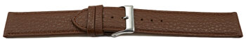 XXL Watch strap soft leather grained dark brown 14mm 16mm...