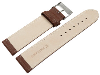 XXL Watch strap soft leather grained dark brown 14mm 16mm 18mm 20mm 22mm 24mm