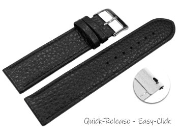 Quick release Watch strap soft leather grained black 12mm...