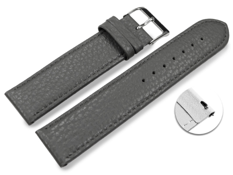 Quick release Watch strap soft leather grained dark gray...