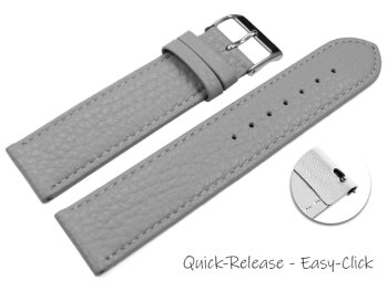 Quick release Watch strap soft leather grained light gray...