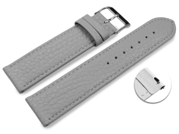 Quick release Watch strap soft leather grained light gray...