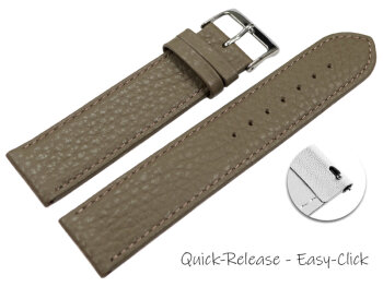 Quick release Watch strap soft leather grained taupe 12mm...