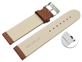 Quick release Watch strap soft leather grained light brown 12mm 14mm 16mm 18mm 20mm 22mm