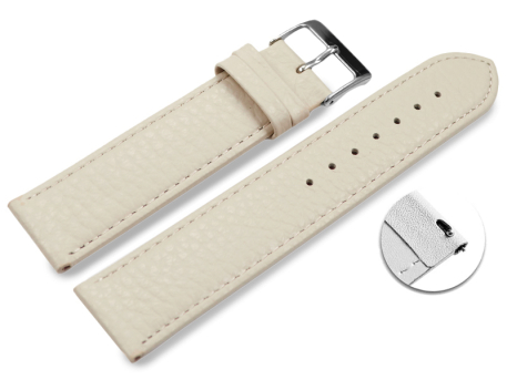 Quick release Watch strap soft leather grained cream 12mm...